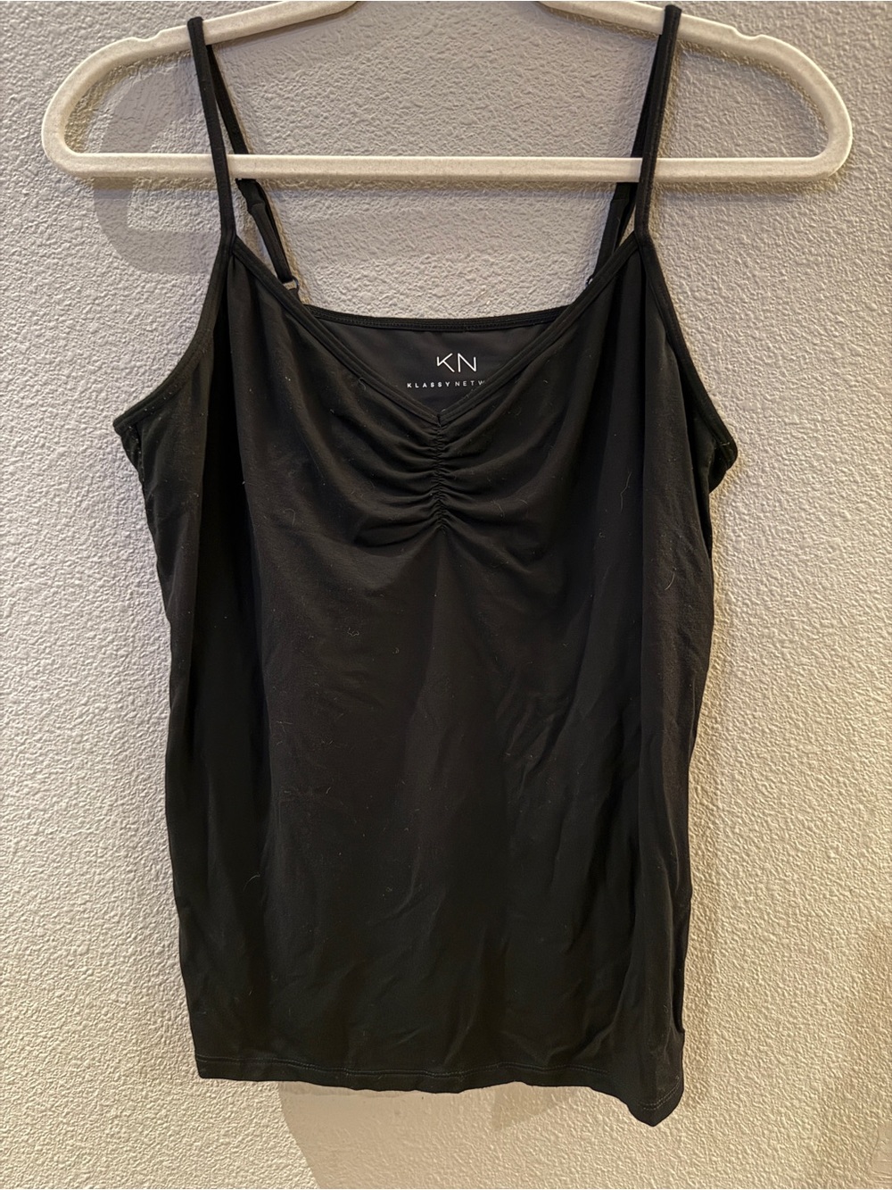 Klassy Network Ruched Brami Tank – Black 🖤